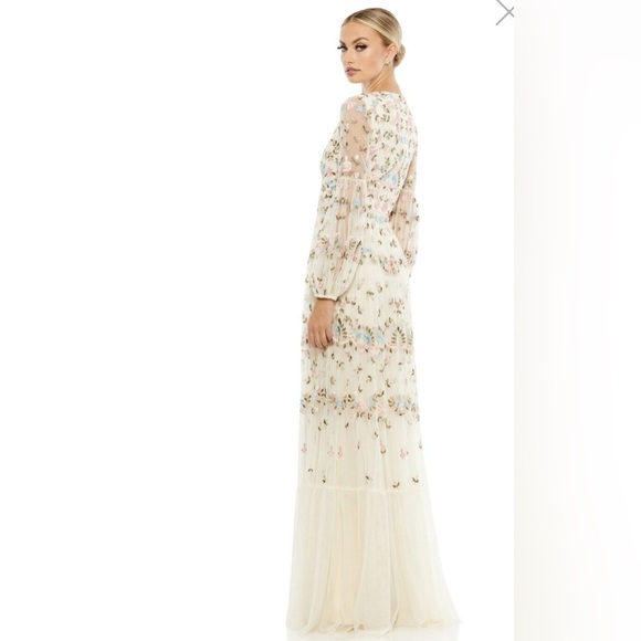 Mac Duggal 35111 Bishop Sleeve Embroidered Dress - Picture 4 of 9